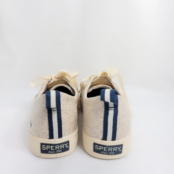 Sperry Crest Vibe Sparkle Satin Ribbon Sneakers Size 7 - Picture 4 of 8